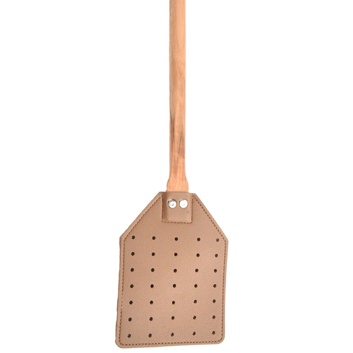 Mosquito Repellent Anti Flies Leather Fly Swatter Brown Leather With Beech Wood Long Handle For Ind Garden Supplies