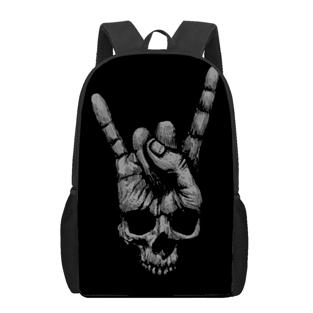 

Punk Rock Hand Skull School Bags 3D Printing Backpack for Girls Boys Student Book Bag Children School Bags Women Men Travel Bag