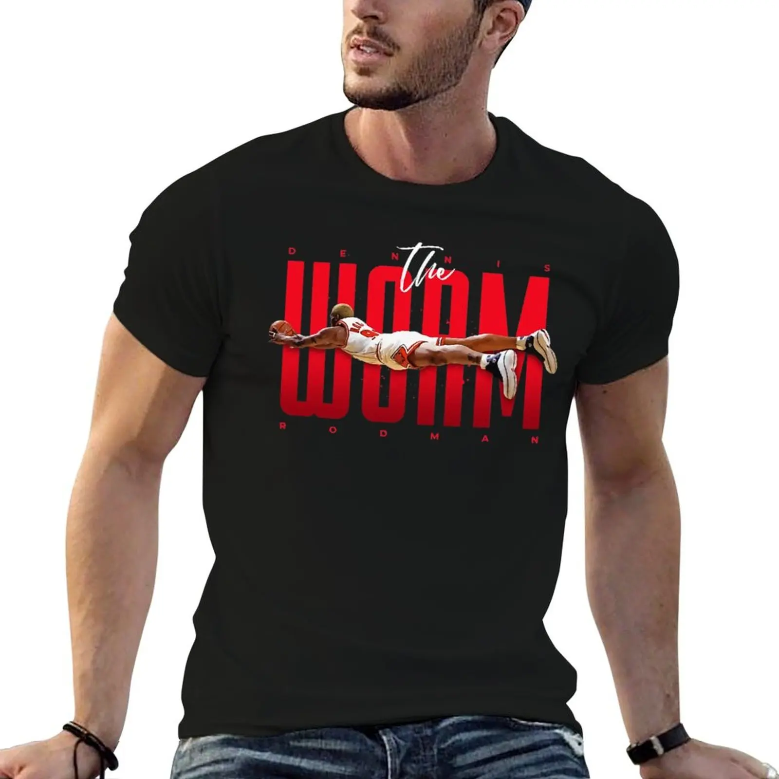 

Dennis The Worm Rodman T-Shirt t shirt custom print t shirts for man graphic vintage t shirts for man cotton funny T-Shirt