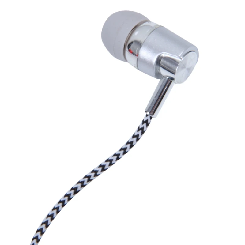 سماعات رأس عالمية مزودة بتحكم في القمح ، مضخم صوت من الأسلاك ، سلك مضفر ، فضي ، MP3 ، MP4 ، 3X ، وقي ،