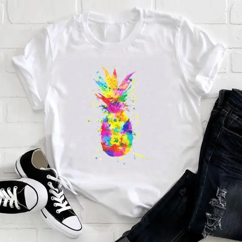 Flowers Instagram Explosion in Europe and The United States Clothing Top Short-sleeved T-shirt Oversized T Shirt  Tops