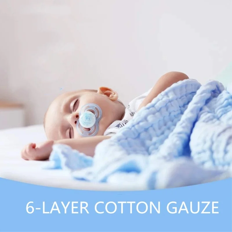 منشفة أطفال من الموسلين لحديثي الولادة من القطن الشاش فائق النعومة مناشف حمام للأطفال 6 طبقات مناشف حمام للرضع (40 × 40 بوصة)