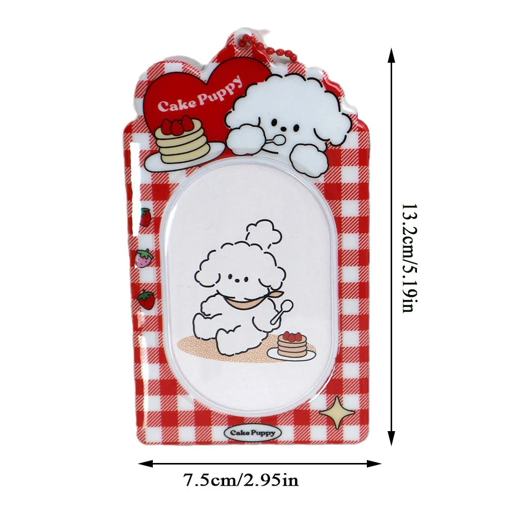 3 inch PVC Photocard Holder Cartoon Cute Puppy Student ID Bus Card Case INS Idol Small Card Protector Photo Sleeves Card Holder