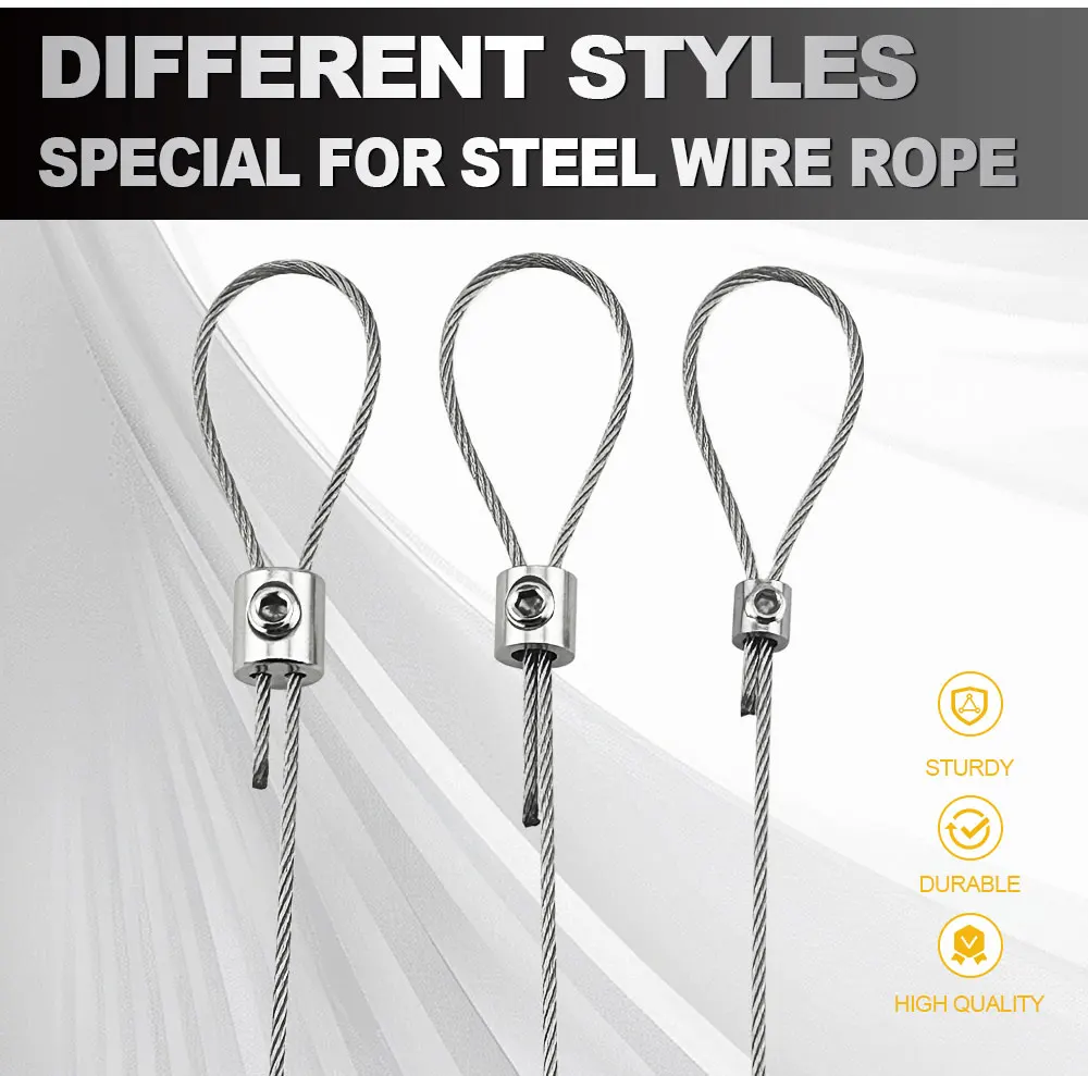 0,8-2mm Stahlseilklemme Edelstahlkabel Kupfer Metall Aufhängeclip Verstellbare Schrauben Befestigungszubehör – Detail 5