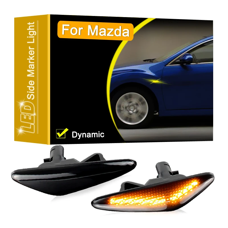 Smoked Lens Waterproof Dynamic LED Side Fender Marker Lamp Flowing Turn Signal Light For Mazda6 Atenza Mazda5 Premacy MX-5 RX-8