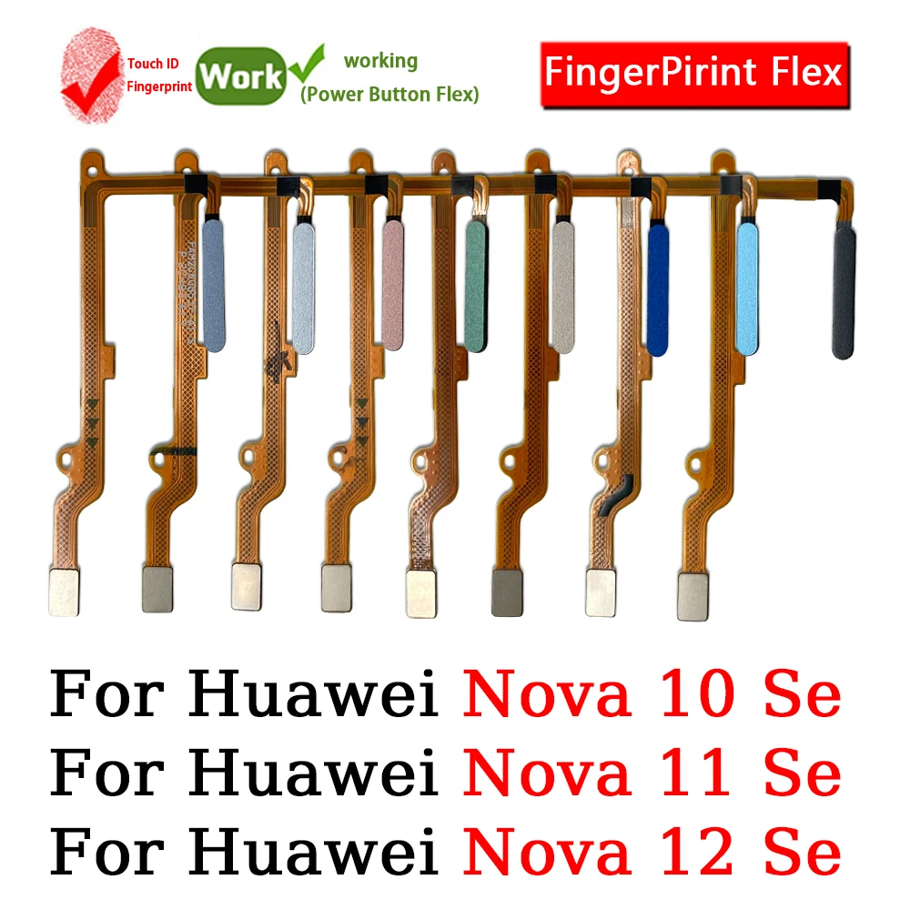 

Fingerprint Sensor Flex Cable With Power ON OFF Switch Control Key Volume Button For Huawei Nova 10 11 12 Se Fingerprint Flex