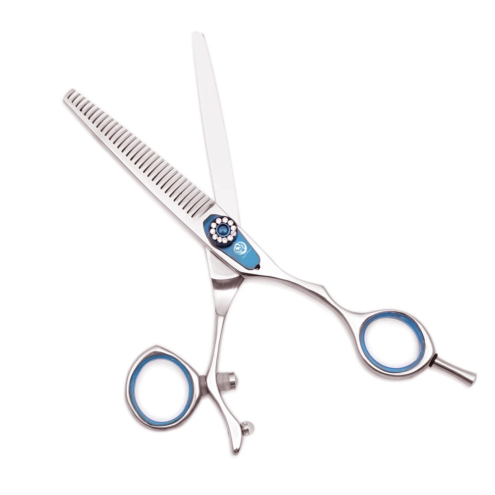 Professionelle Friseurschere 5,5" 6" Purple Dragon JP 440C Drehbare Daumenhaarschneideschere Friseur Effilierschere Z9019 – Detail 4