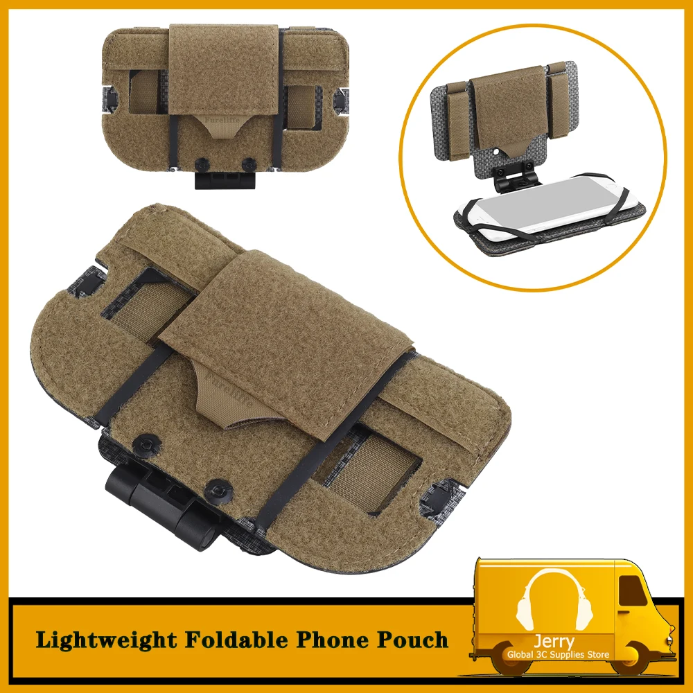 

Folded phone pouch MOLLE/PALS connection strap easy chest mobile phone holder navigation，hunting airsoft tactical vest accessor