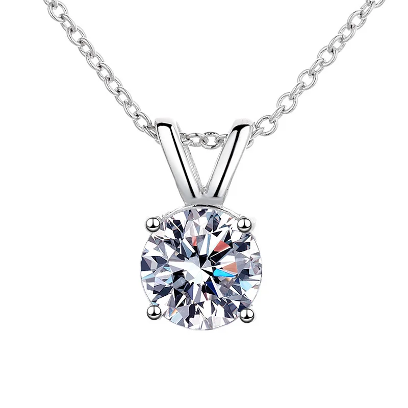 Butterflykiss D Color Moissanite Diamond 925 Sterling Silver Four Claw Pendant Necklace For Women Anniversary Gifts Wholesale