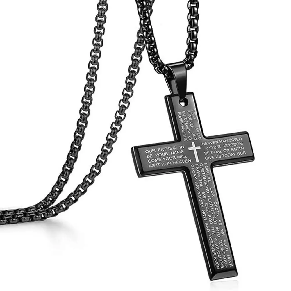 1/3 stücke Christian Bibel Kreuz Kette Halskette Stahl Großen Anhänger Halskette männer Religiöse Gebet Schmuck Corrente Masculina 2026 – Detail 17