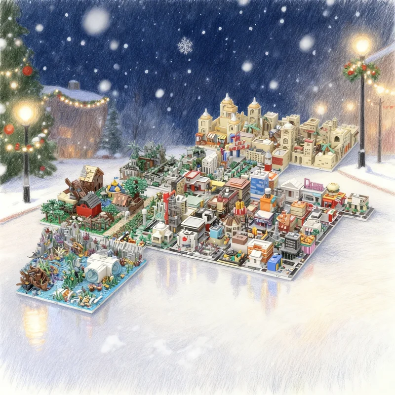 

42265pcs MOC World Build From 104 Modular Streetscape Model Building Blocks Architecture Toy Christmas Gifts Brick Kids