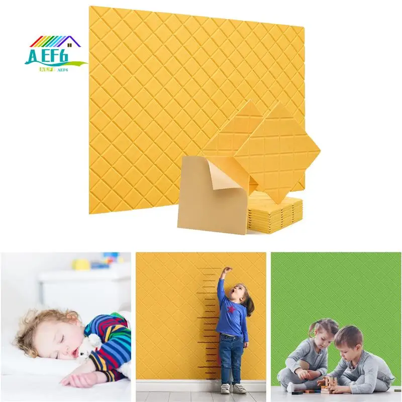 

AEF6-12 Pack Soundproof Wall Panels 12X12x0.4Inch Self Adhesive Sound Absorbing Panels For Recording Studio,Office Yellow