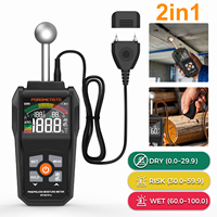 2IN1 Digital Wood Moisture Tester Pin&Pinless Wood Humidity Tester with LCD Display 0~99.9% Timber Damp Detector for Woodworking