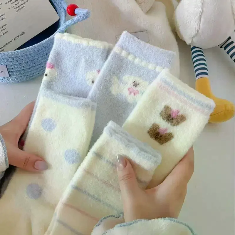 Cute Cartoon Puppy Plush Socks for Women - alternate angle