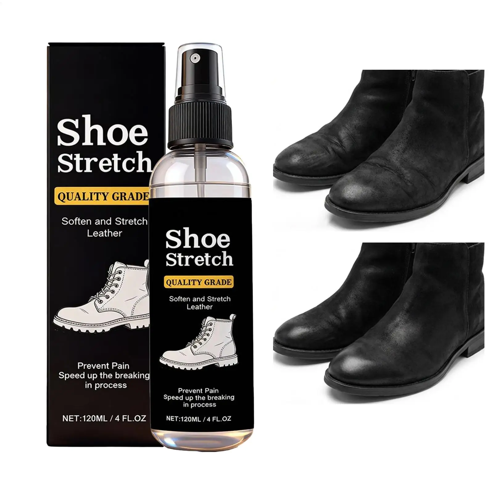 120ml Shoe Stretcher Spray Softening Stretching Liquid Professional Boot Stretcher Spray for Leather Suede Canvas Softeners