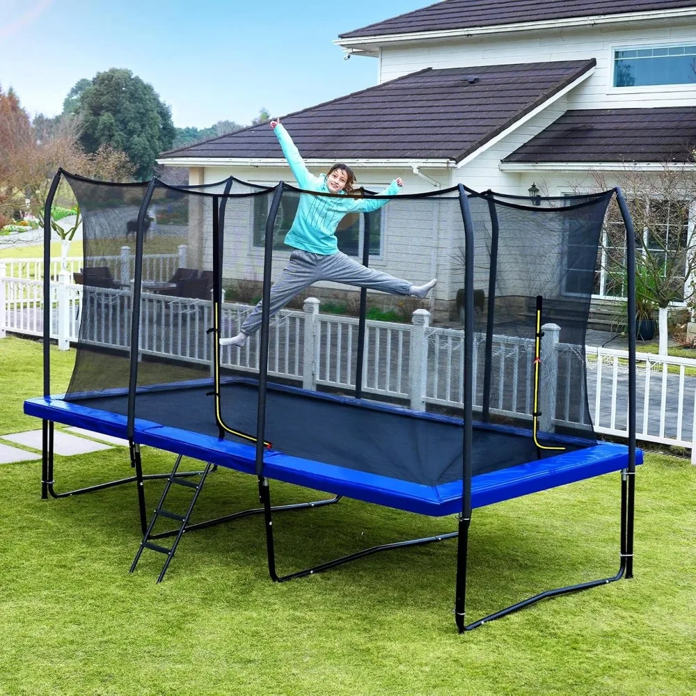 

1800LBS Rectangle Trampoline Outdoor Gymnastics with Basketball Hoop for Kids Adults Large Tumbling, Custom