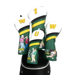 PU Leather Hybrid Golf Headcovers com Número, Waterproof Head Cover, Anti-Scratch para Fairway Driver, Golf Acessórios