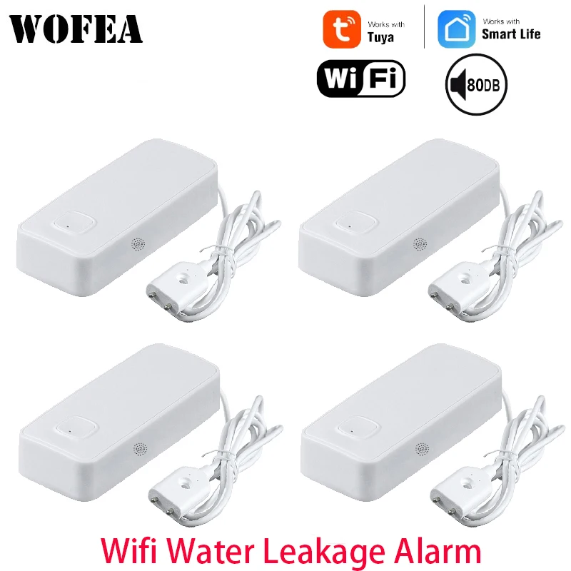 

Умный датчик протечки воды Tuya с удаленным мониторингом, Wi-Fi, детектор уровня перелива, система сигнализации о протечке воды с звуковым оповещением