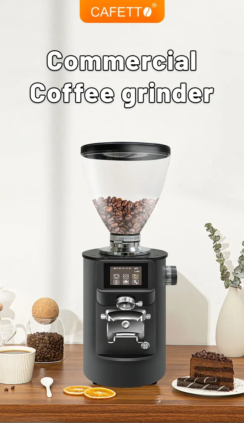 

83mm Titanium Flat Burr Commercial Coffee Grinder Electric Digital Control Coffee Bean Grinders for Espresso