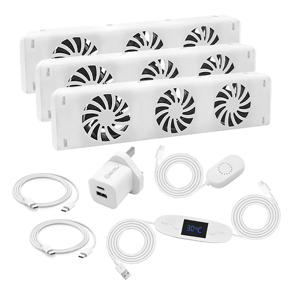 1/2/3pcs Radiator FanSmart Radiator Fan Radiator Booster Extension Set Ventilator Fan Smart Speed Promote Hot Air Circulation