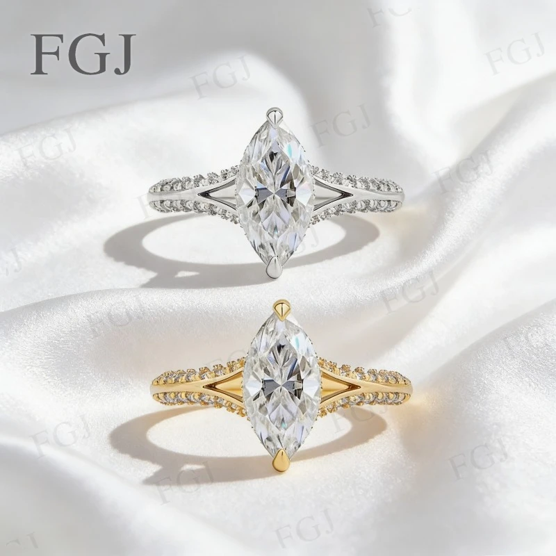 

Marquise Cut Moissanite Solitaire Ring 1-3ct D Color 925 Sterling Silver Fine Jewelry Daily Wear Mother's Day Gift