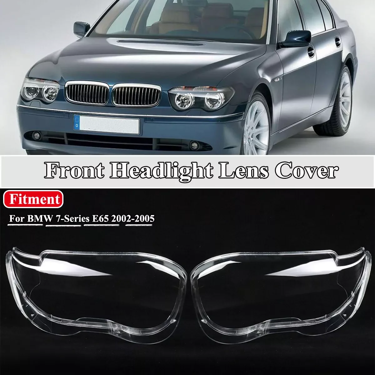 

For BMW E65 E66 E67 7-Series 730 735 760 2001-2005 Headlight Glass Lampcover Headlamp Lens Cover Transparent Lampshade Shell