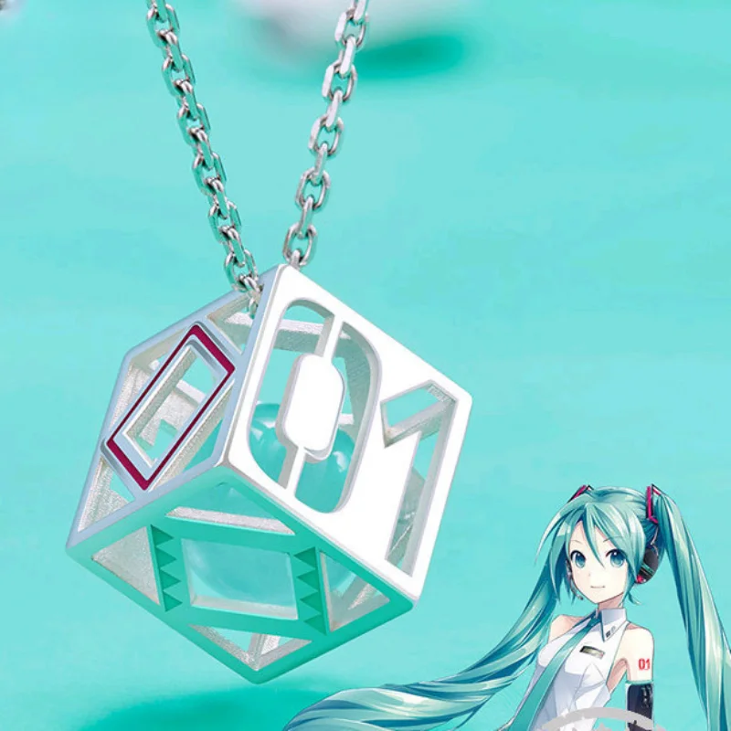 Hatsune Miku Necklace Rubik's Cube Gemstone Pendant Jewelry Anime Peripheral Jewelry