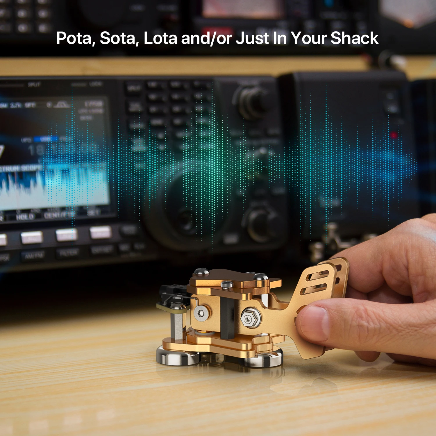 Putikeeg, CW Key Morse Code,Shortwave AmateurRadio, Two Way Radio Paddle. 2.8*1.6*1.3in view 3