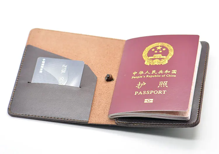 Custom Name Logo PU Leather Passport Cover RFID Blocking For Cards Travel Passport Holder Wallet Case Men Women Bag