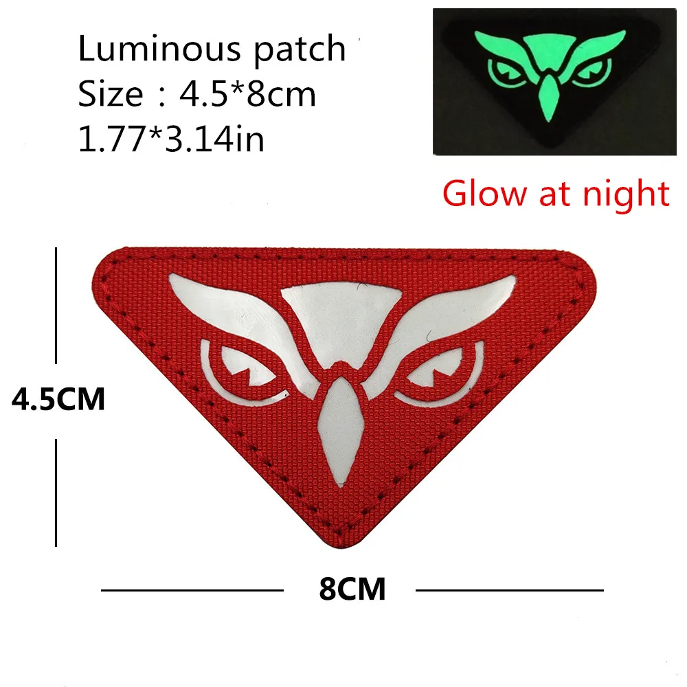 Eagle eye Night Tactical toppe riflettenti animali adesivi tattici personalizzati zaino accessori per abbigliamento Fun Glow Patch