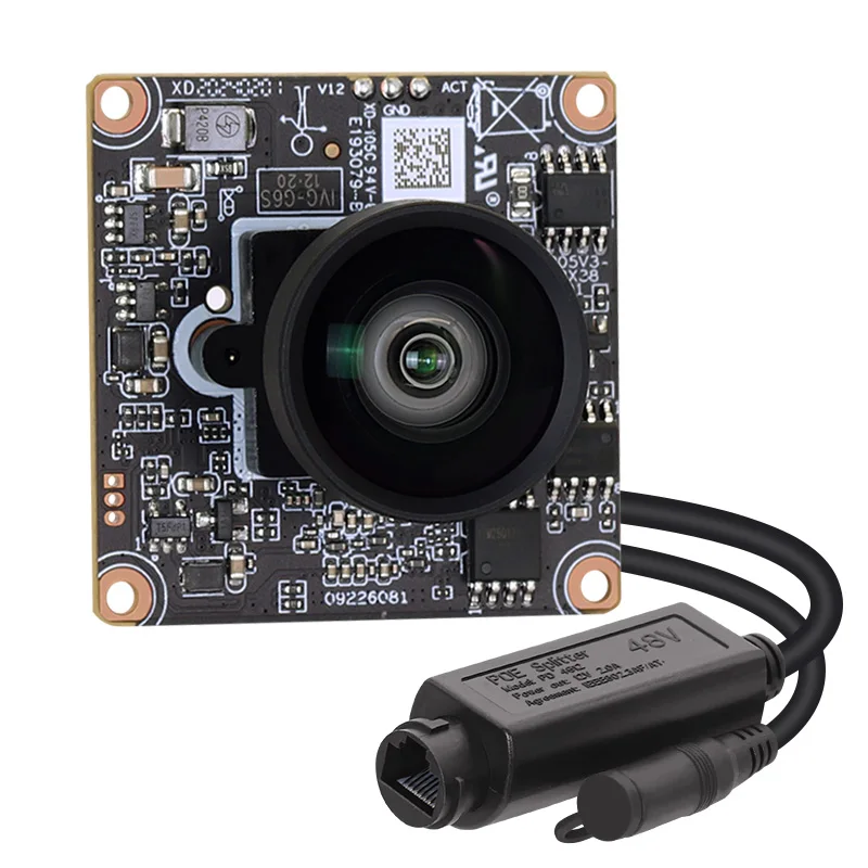 

POE 5MP 2.7mm 120-degree Wide Angle H.265AI/H.265+ Mini IP Camera Module HD Webcam CMOS IMX335 Sensor Blacklight NVR 0.0001Lux