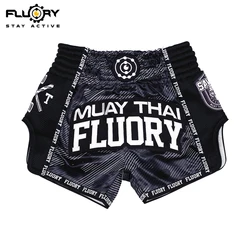 FLUORY Muay Thai Shorts Solid Free Combat Mixed Martial Arts Boxing Training Match Pants Leisure Style