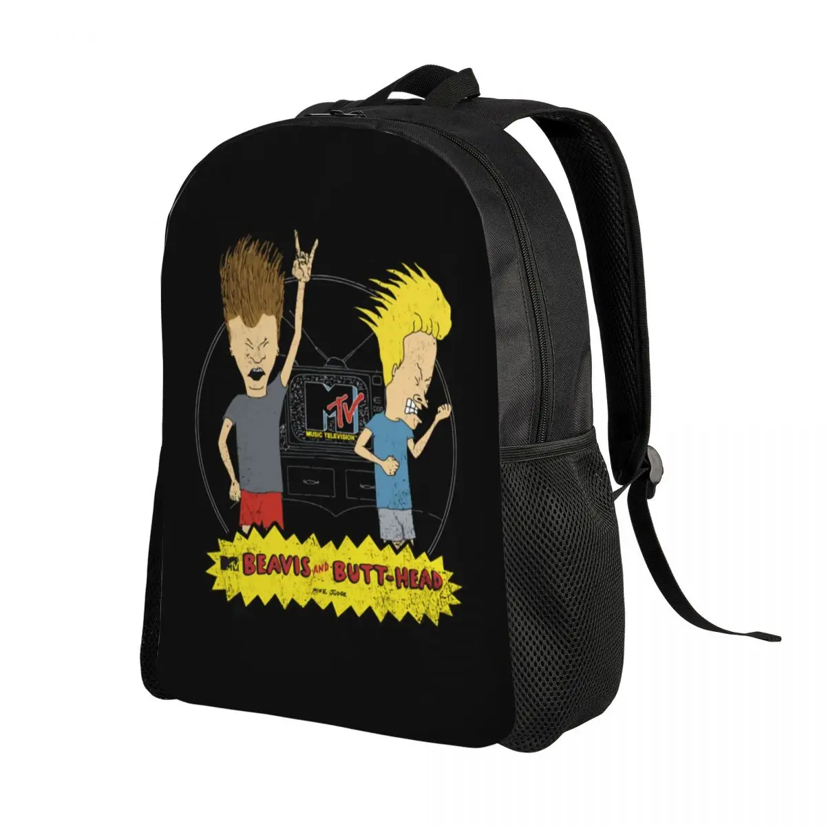 

Classic MTV Beavis And Butthead Laptop Backpack Men Women Basic Bookbag for College School Student Comic Television Series Bags