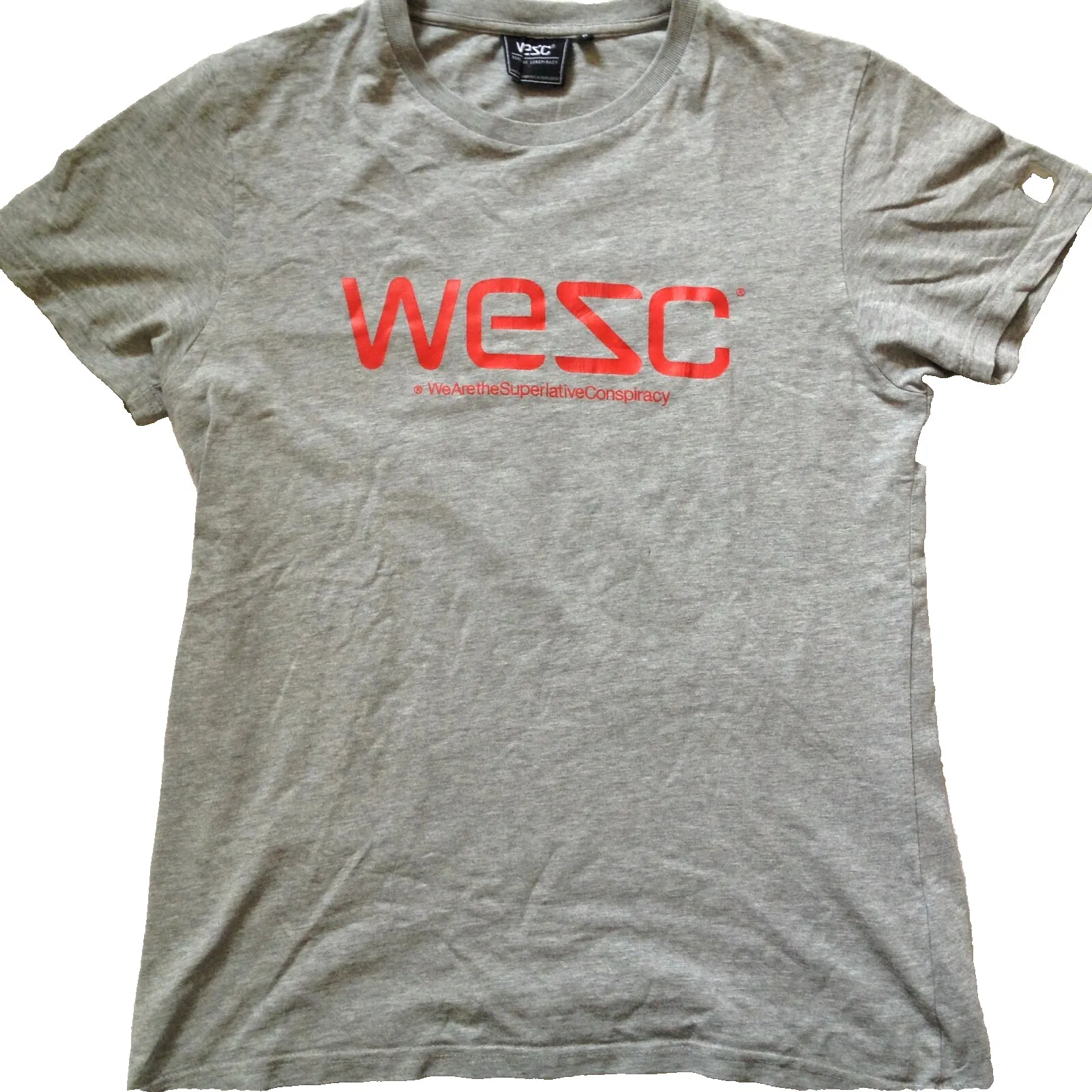 WESC SWEDEN GRAY MEN'S T-SHIRT WITH LOGO MEDIUM SIZE EU