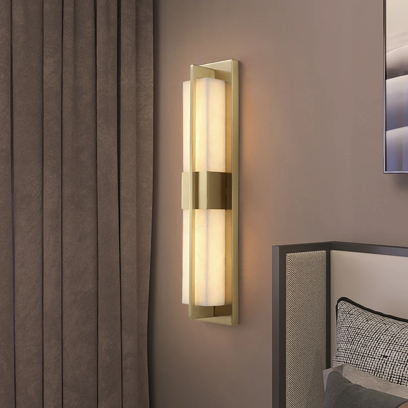 RONIN Brass Wall Light LED Modern Luxury Marble Sconces Fixture Indoor Decor for Home Bedroom Living Room Corridor