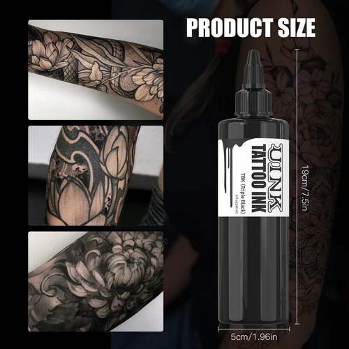 Imagen 2 del producto DQFART 240ml Triple negro/con tinta de tatuaje profesional para permanente semipermanente piel arte corporal pigmento suministros de tatuaje