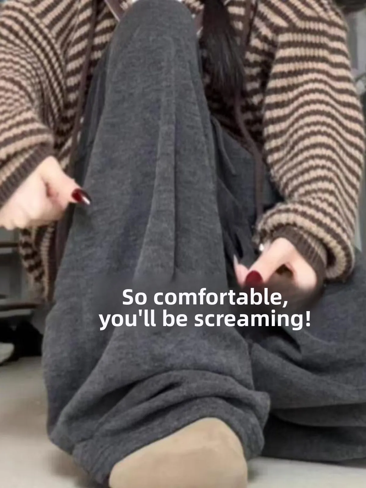 

Женские широкие брюки больших размеров из утолщенного флиса, осенне-зимние, новые, свободные, струящиеся, повседневные, с высокой талией, в стиле «рисовая лапша»