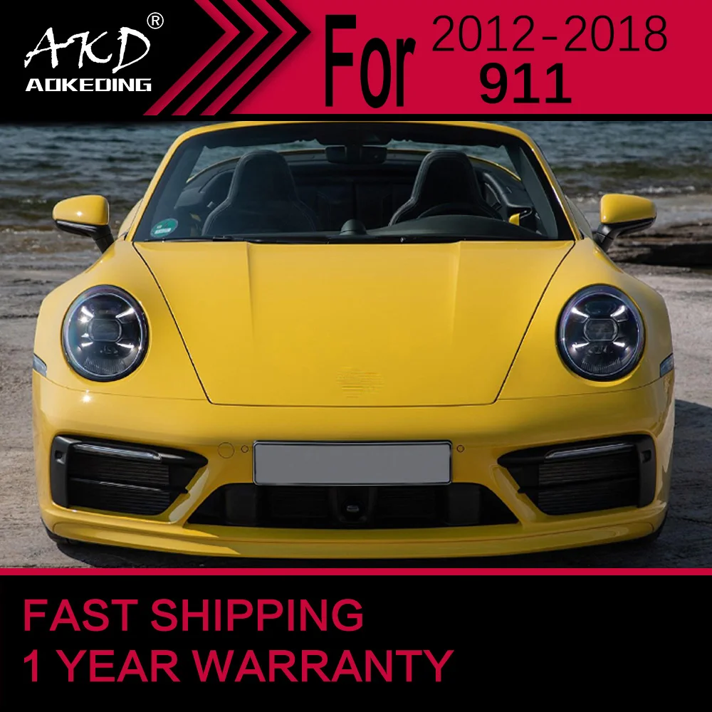 أضواء سيارة لبورش 911 LED المصباح 2012-2018 997 رئيس مصباح Drl العارض عدسة اكسسوارات السيارات