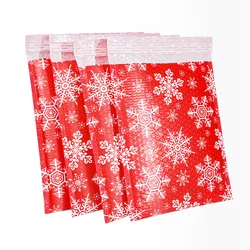 10Pcs 20x25cm Christmas Gift Bag Snowflake Printed Bubble Bags Co Extruded Film Bubble Envelope Small Business Supplies Package