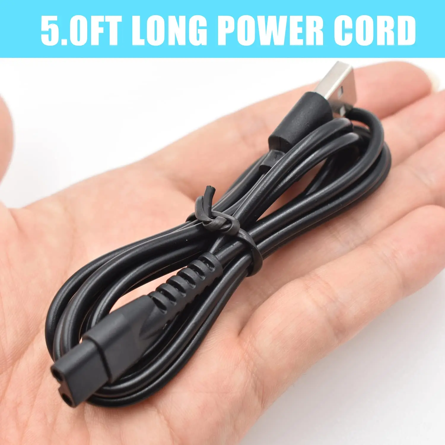 Charger Cord Fit for Manscaped Lawn Mower 3.0/2.0 Electric Groin Hair Trimmer Replacement Charging Cable Power Cord Adapter