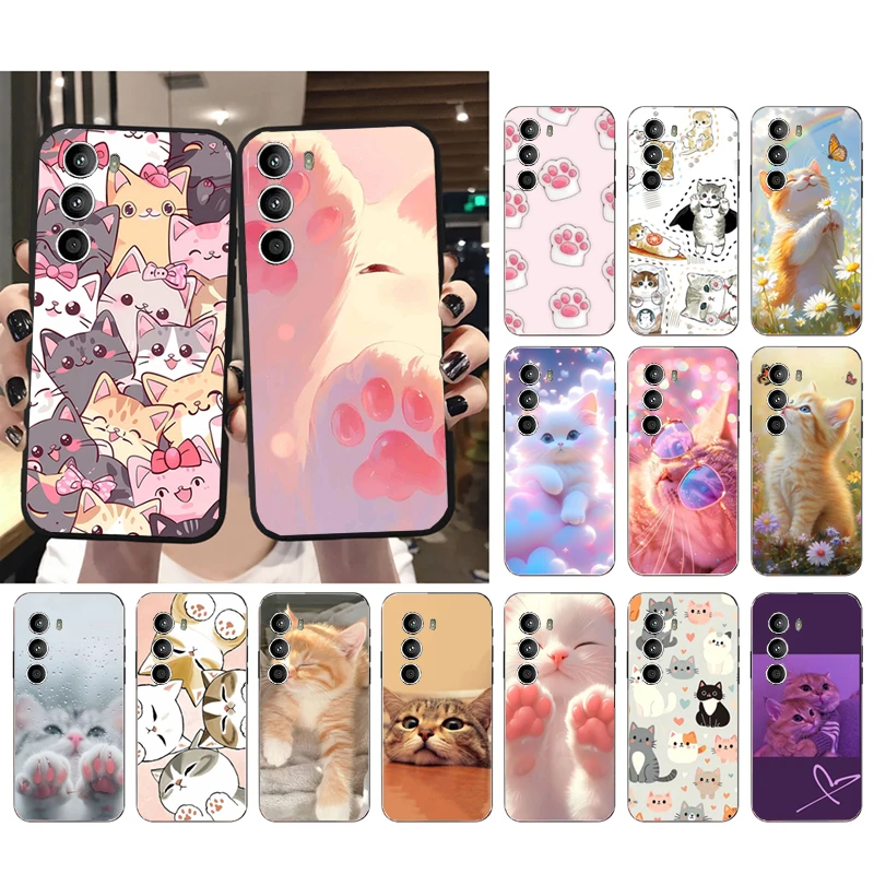 

Cartoon Cat Phone Case For Motorola Edge 50 40 Pro 50 40 30 Ultra Neo Fusion Moto G Play G Stylus G Power G 5G