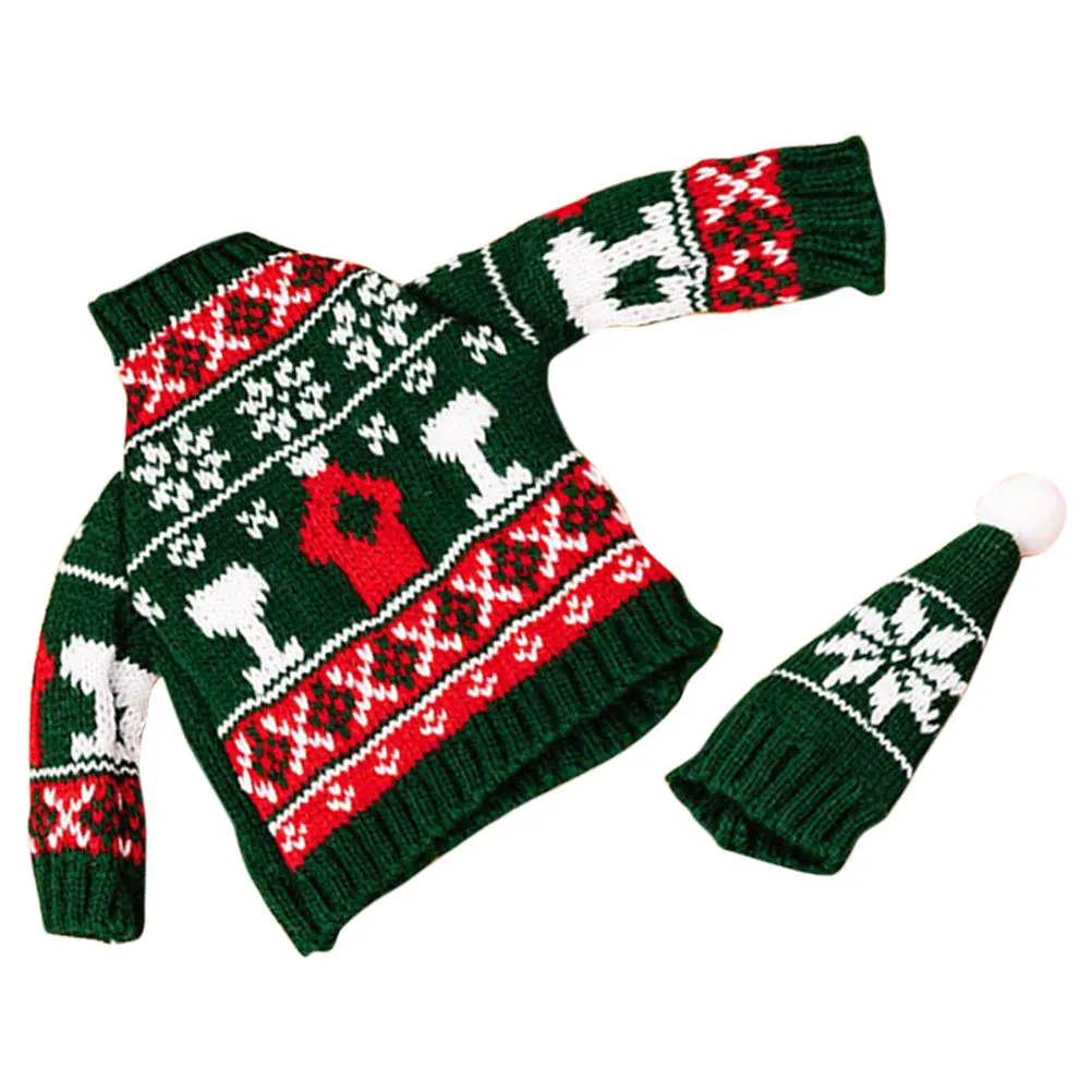 

1 Set Christmas Bottle Covers Decorative Clothes For Holiday Party Decoration Xmas Wine Bottle Clothing Festive Decor Reusable