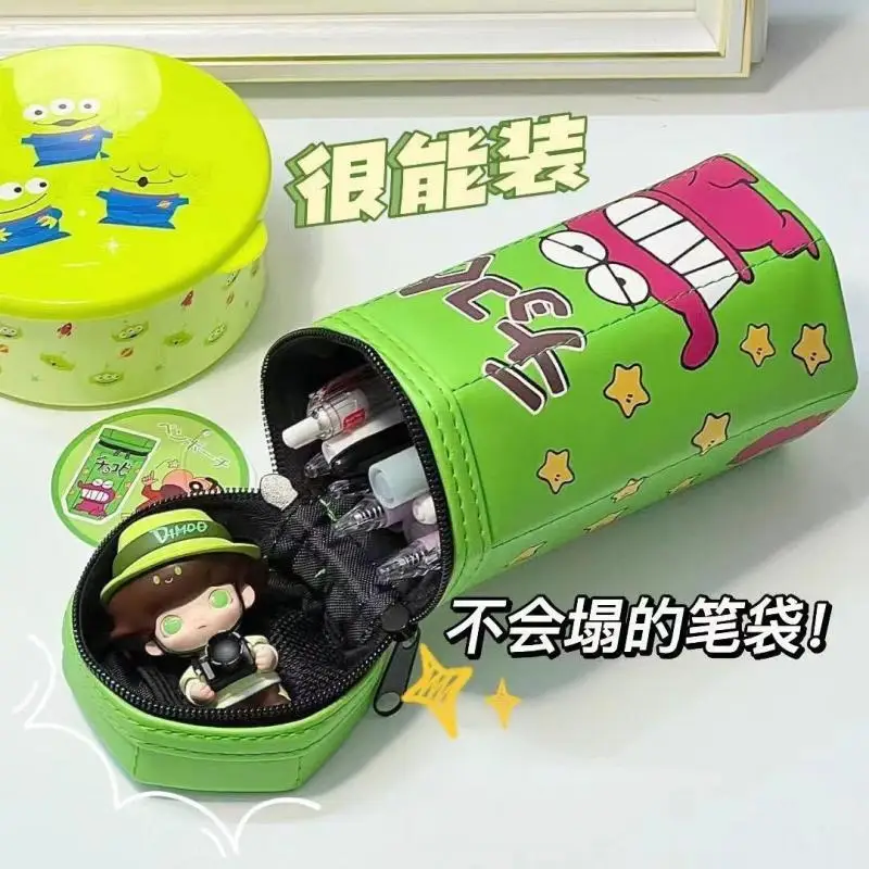 Kawaii Crayon Shin-Chan Pen Holder Waniyama San Crocodile Cartoon Storage Bag Student Large Capacity Pencil Bag Desktop Storage