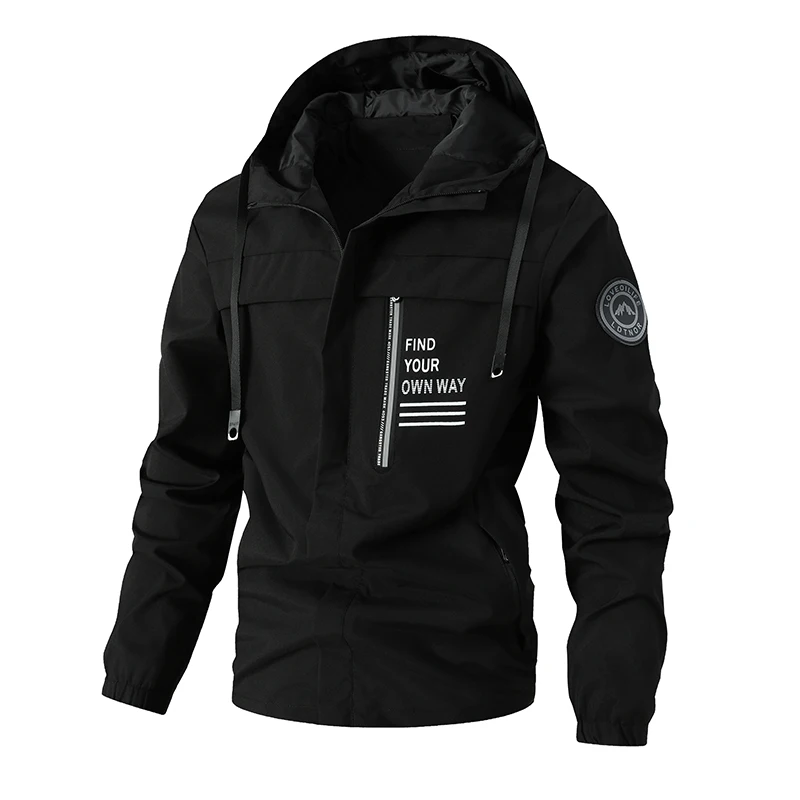 

Модные мужские повседневные ветровки, куртка с капюшоном, мужская водонепроницаемая уличная мужская весенне-осенняя уличная куртка-ракушка