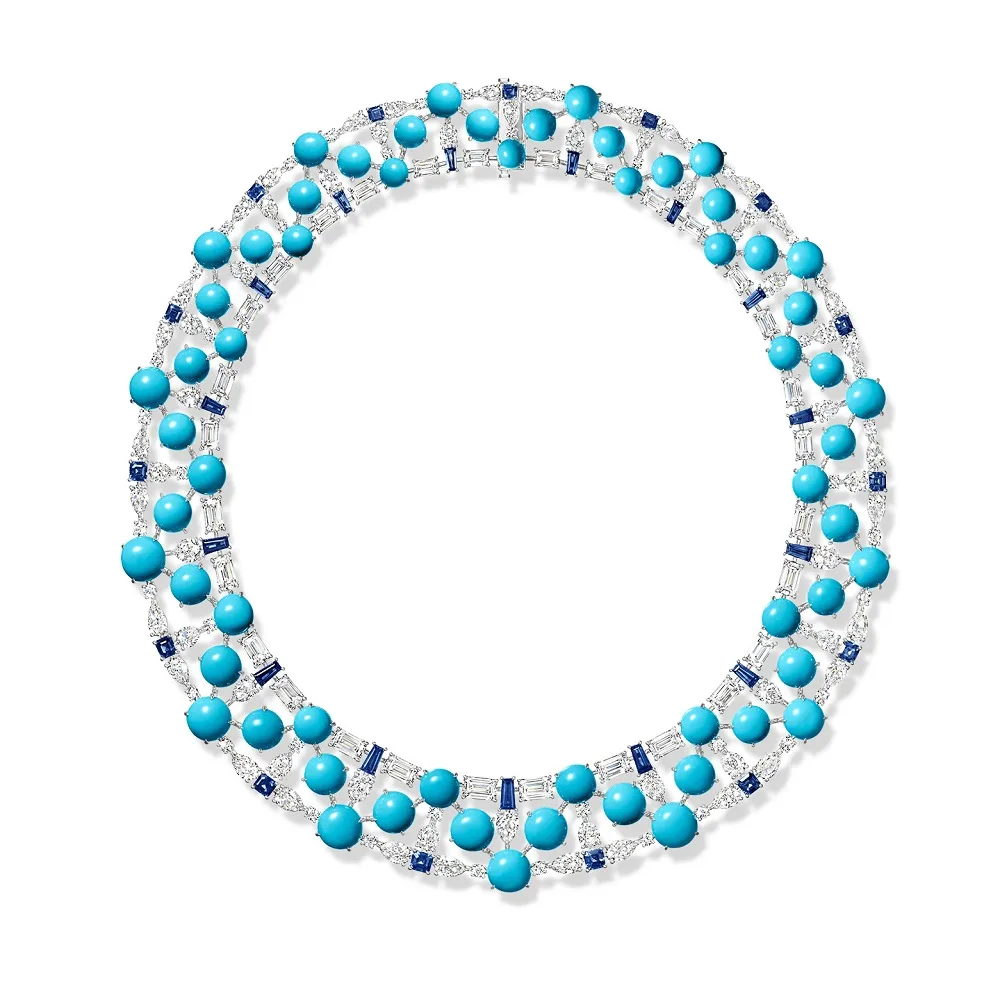 

Роскошное ожерелье с искусственным бирюзовым камнем в стиле ар-деко, из стерлингового серебра 925 пробы, изысканное ювелирное украшение для женщин, подарок на свадьбу или коктейльную вечеринку