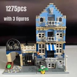 IN STOCK Street View Expert Market Street Model Building Blocks Modular Bricks Educational Toys for Kids Birthday Gifts 10190