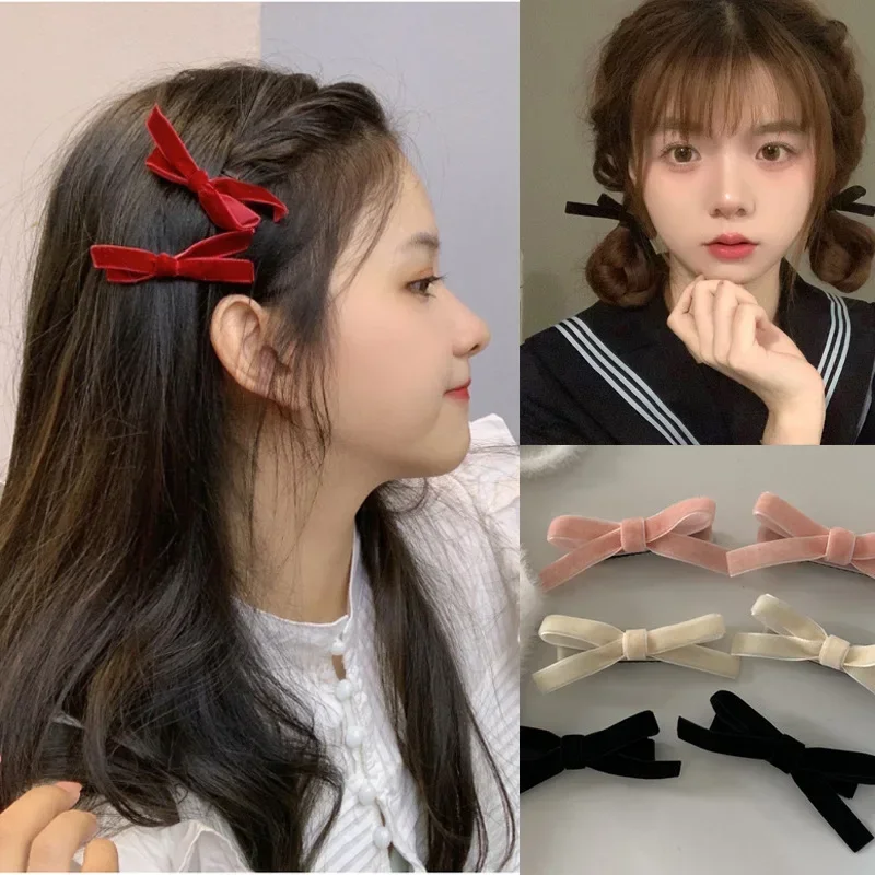 Vintage Velvet Bow Hair Clip, Dopamina Cor, Bonito Luz Premium Feel Butterfly Hairpin, Doce Legal Acessórios de Cabelo Coreano, 1 Pc, 10Pcs