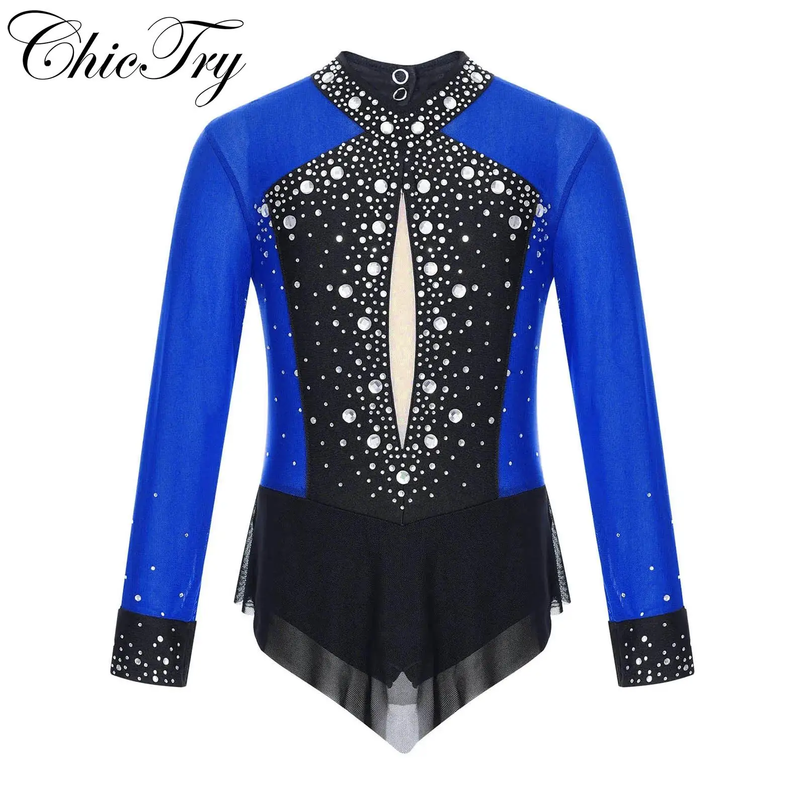 

Kids Girls Ballet Gymnastics Leotard Long Sleeve Figure Skating Rhythmic Athletic Activewear Dancewear Stage Performance Costume
