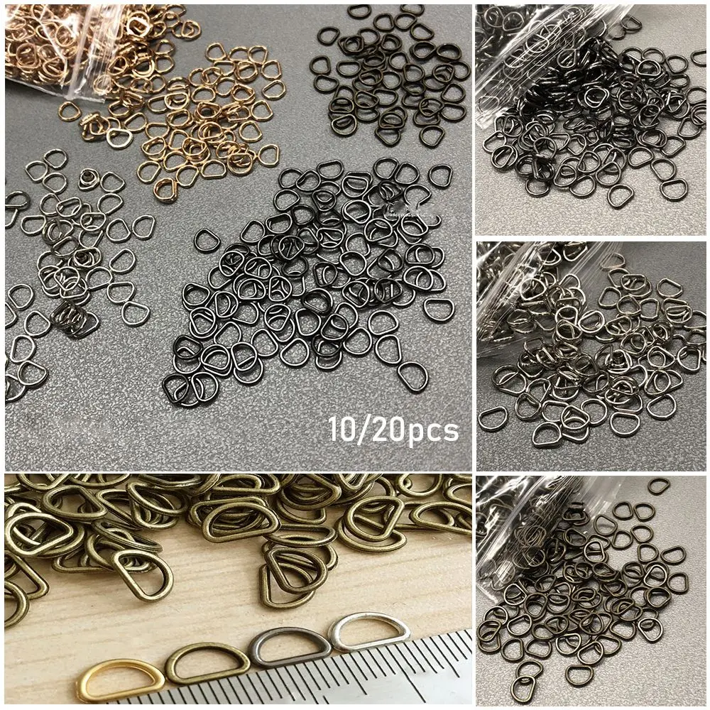 10/20pcs 7mm Mini Ultra-small 4 colors Doll Bags Accessories Diy Dolls Buckles Belt Buttons D-Buckle