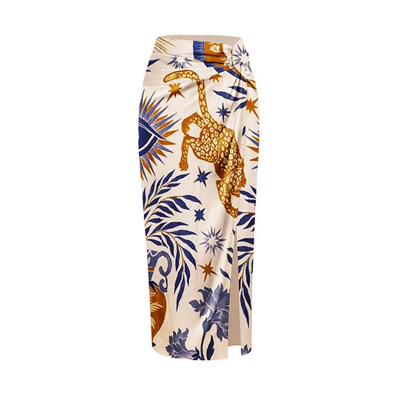 One-piece Women Swimwears Swimsuit Set Beach Dress StyleBikini With Off-shoulder Ruffled Ethnic-Print Separates Swimsuit
